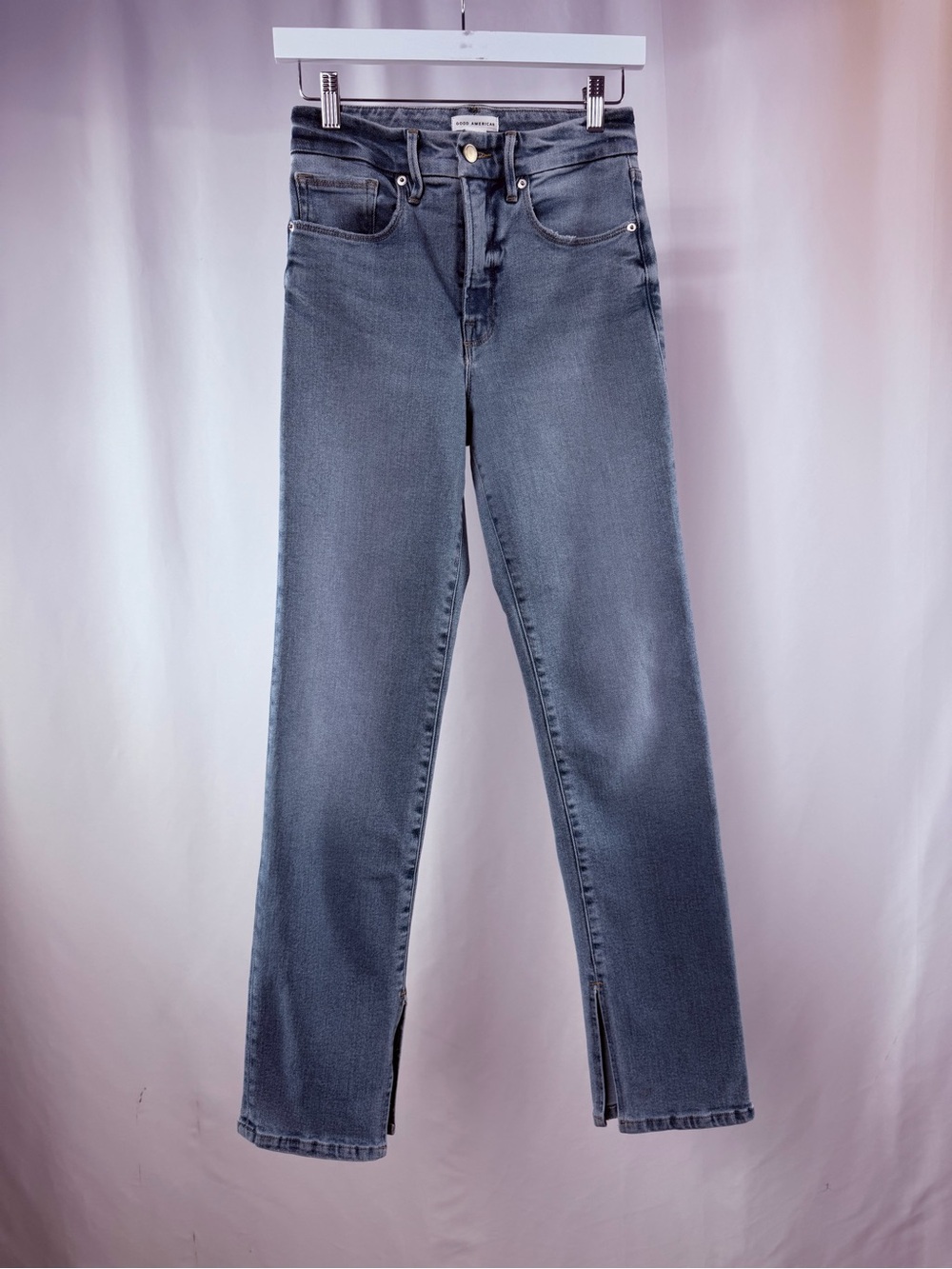 Good American Good Boy Straight Jeans in Indigo 382 Blue Size 2 or 26 - Picture 4 of 9